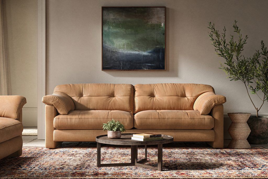 Alexander James Duffy 3 Seat Sofa in Soul Camel Leather | Shackletons