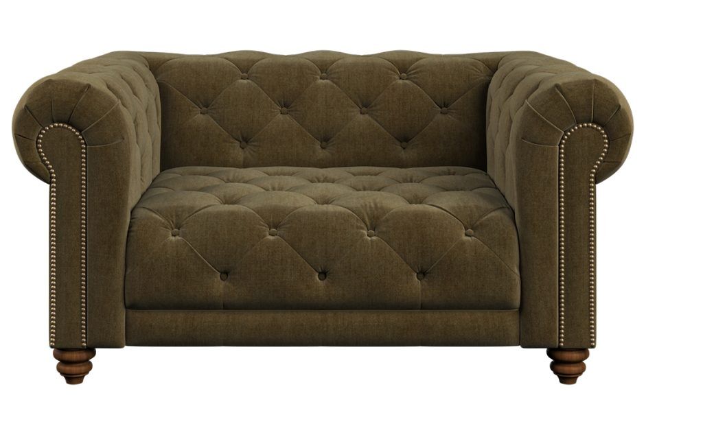 Alexander James Stax Snuggler Sofa in Oasis Sage Fabric | Shackletons