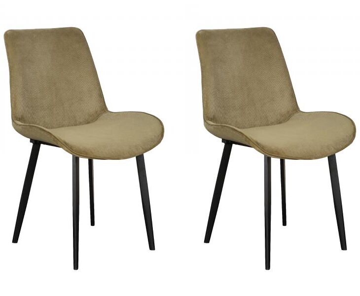 Pair of Carlton Furniture in Evia Dining Chairs in Green Velvet | Shackletons