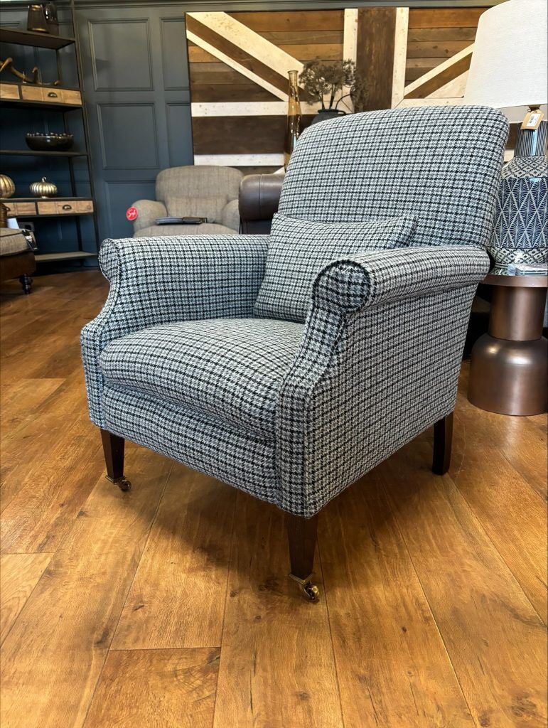 Tetrad Bowmore Chair in Ebony Hounds Harris Tweed | Shackletons