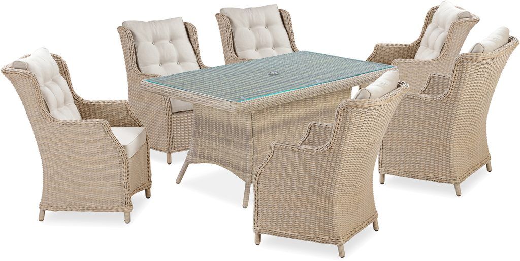 Tom Chambers Capri 6 Seat Dining Set in Biscuit | Shackletons