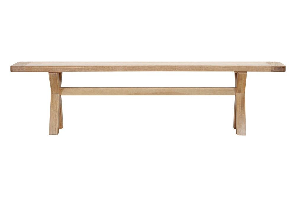 Foxington Cross Leg Dining Bench Natural Oak | Shackletons