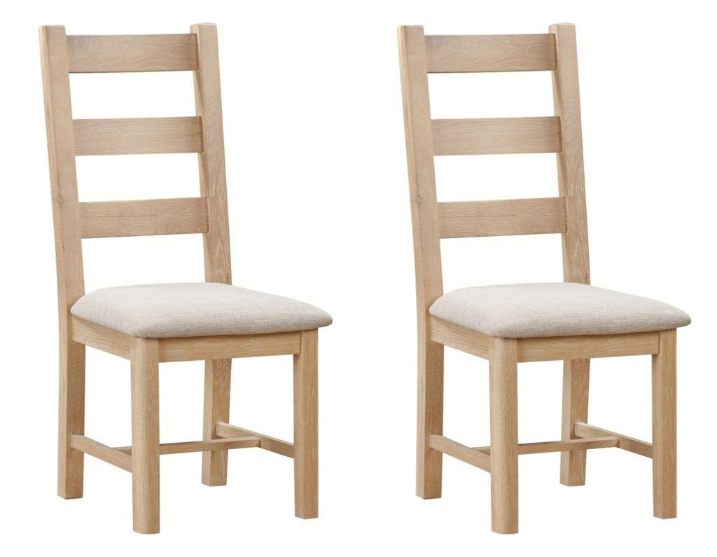 Pair of Papaya Trading Foxington Ladder Back Dining Chairs in Natural | Shackletons