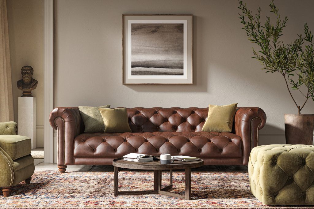 Alexander James Stax Maxi Sofa in Kodak Clove Leather | Shackletons