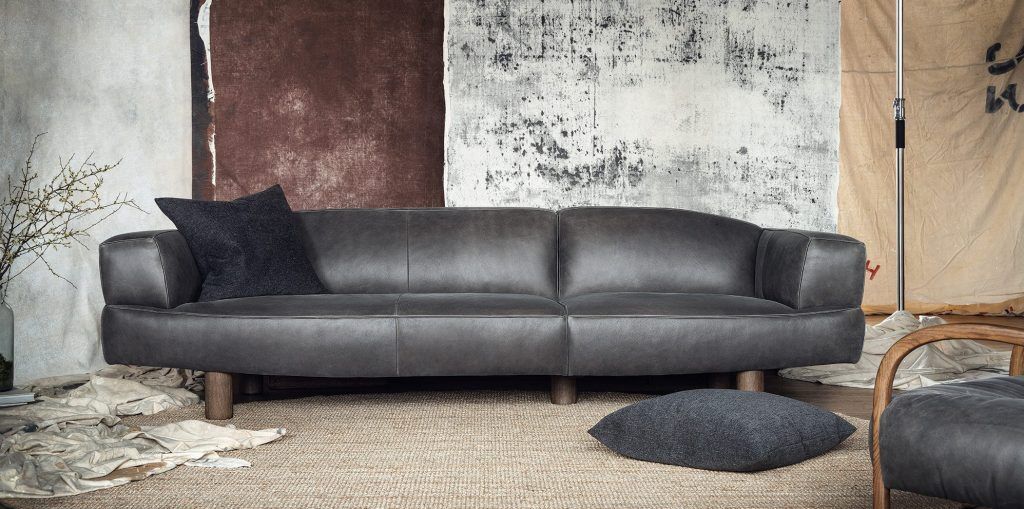 Alexander James Asymmetry 4 Seater Split Sofa in Native Charcoal | Shackletons