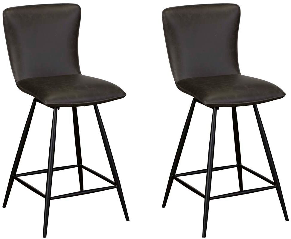 Pair of Baker Ella Bar Chairs Dark Grey | Shackletons