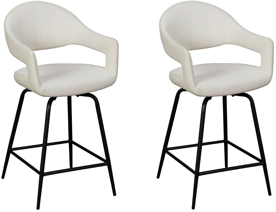 Pair of Baker Jasmine Bar Chairs Misty Boucle | Shackletons