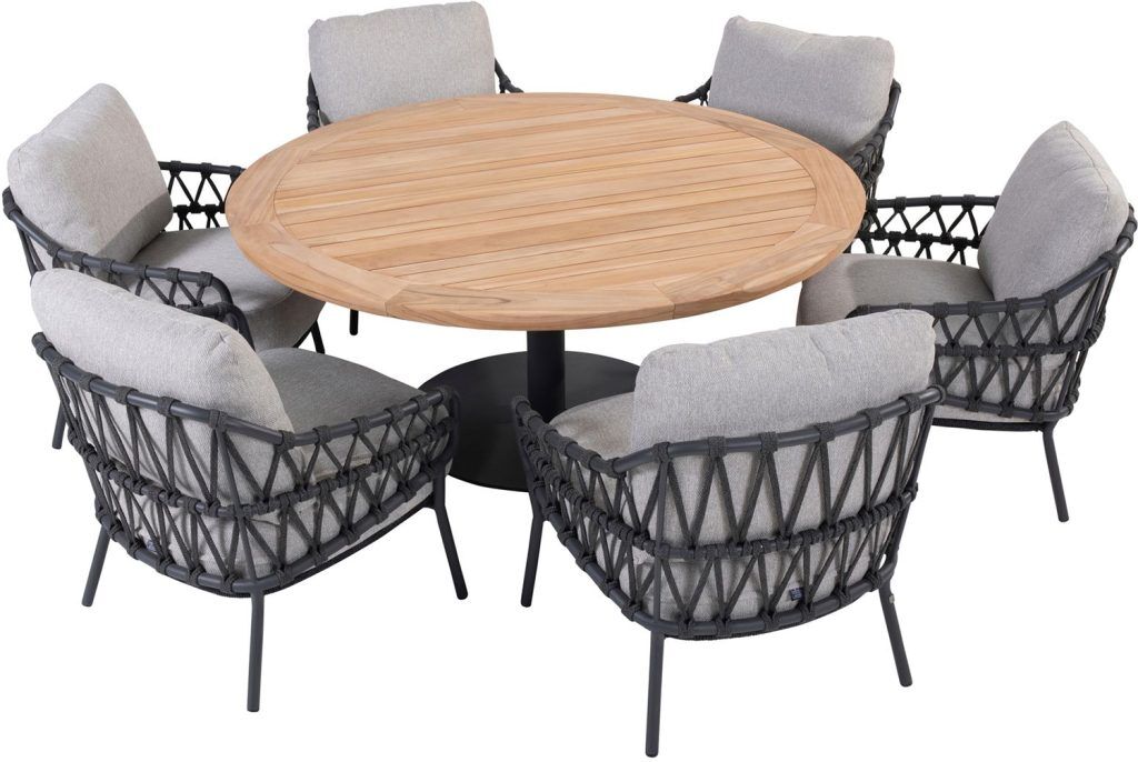 4 Seasons Outdoor Calpi 6 Seat Low Round Dining Set | Shackletons