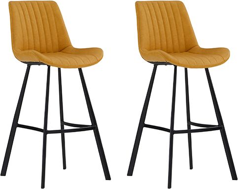 Corndell Furniture Pair of Monica Bar Chairs Mustard | Shackletons