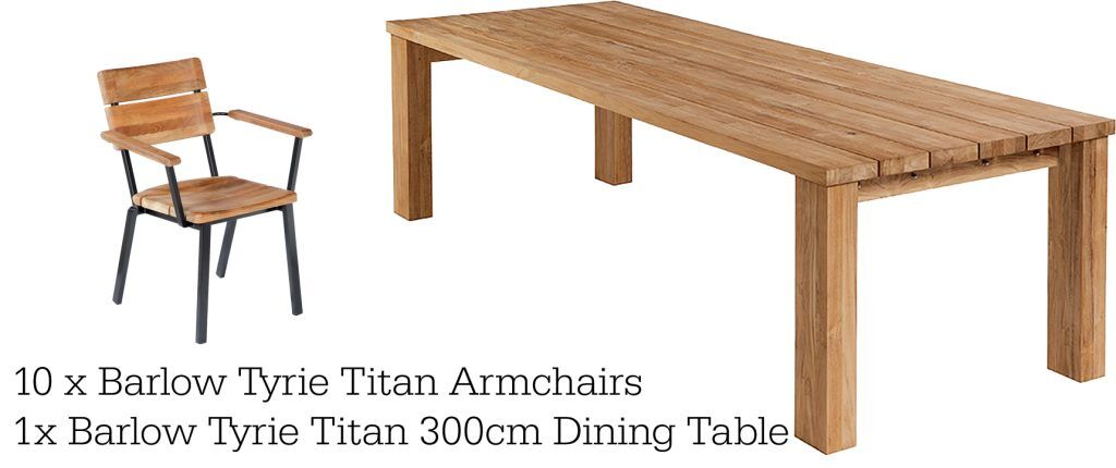 Barlow Tyrie Titan 10 Seat Armchair Dining Set | Shackletons