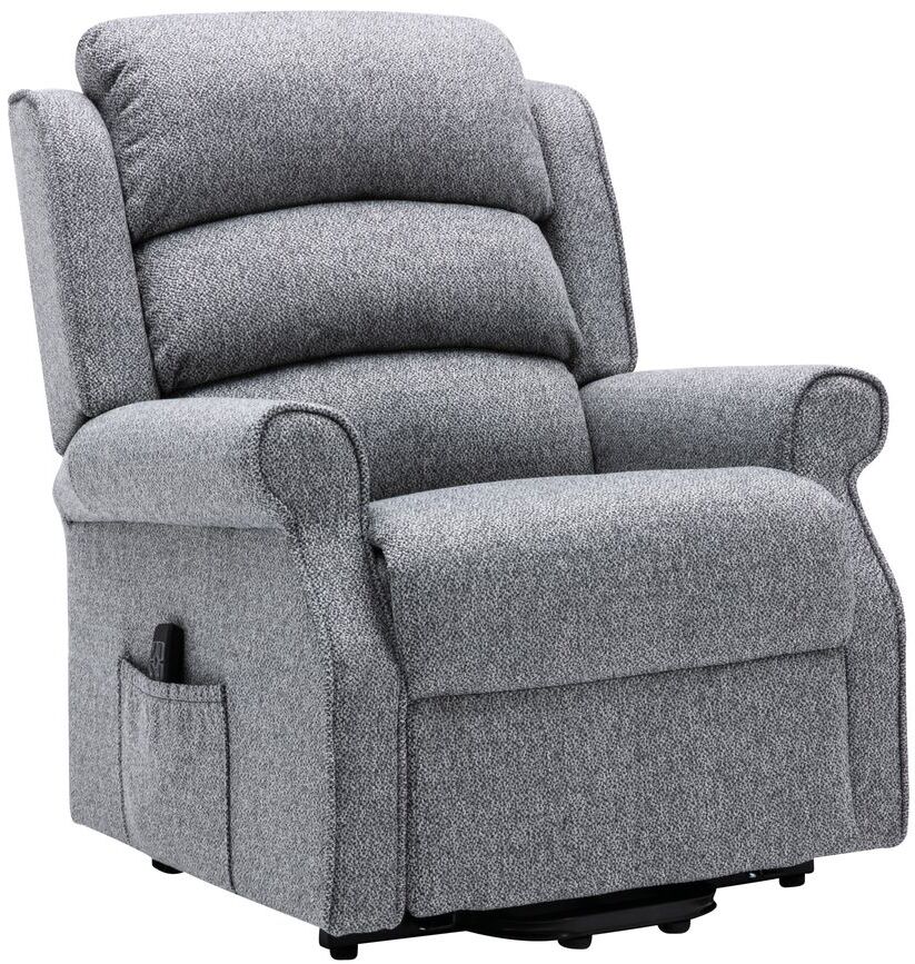 Andover Riser Recliner Chair in Grey Fabric | Shackletons