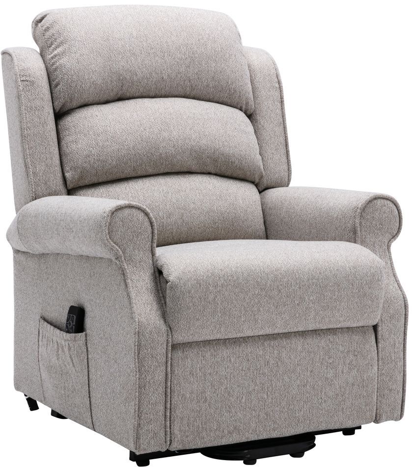 Andover Riser Recliner Chair in Linen Fabric | Shackletons