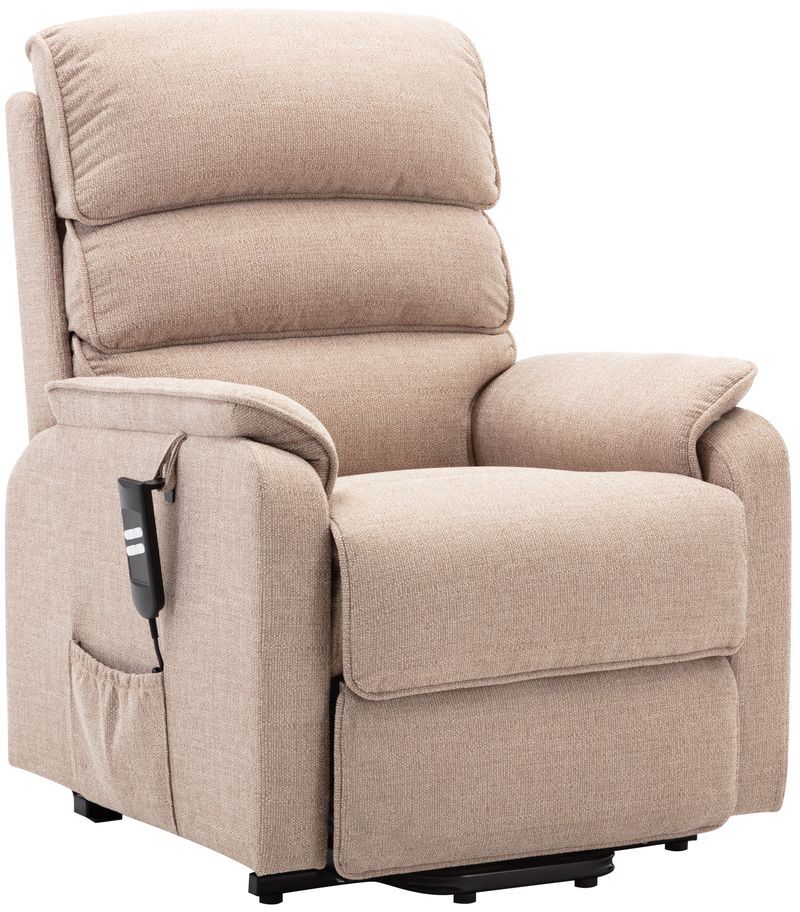 Valencia Riser Recliner Chair in Lisbon Wheat Fabric | Shackletons