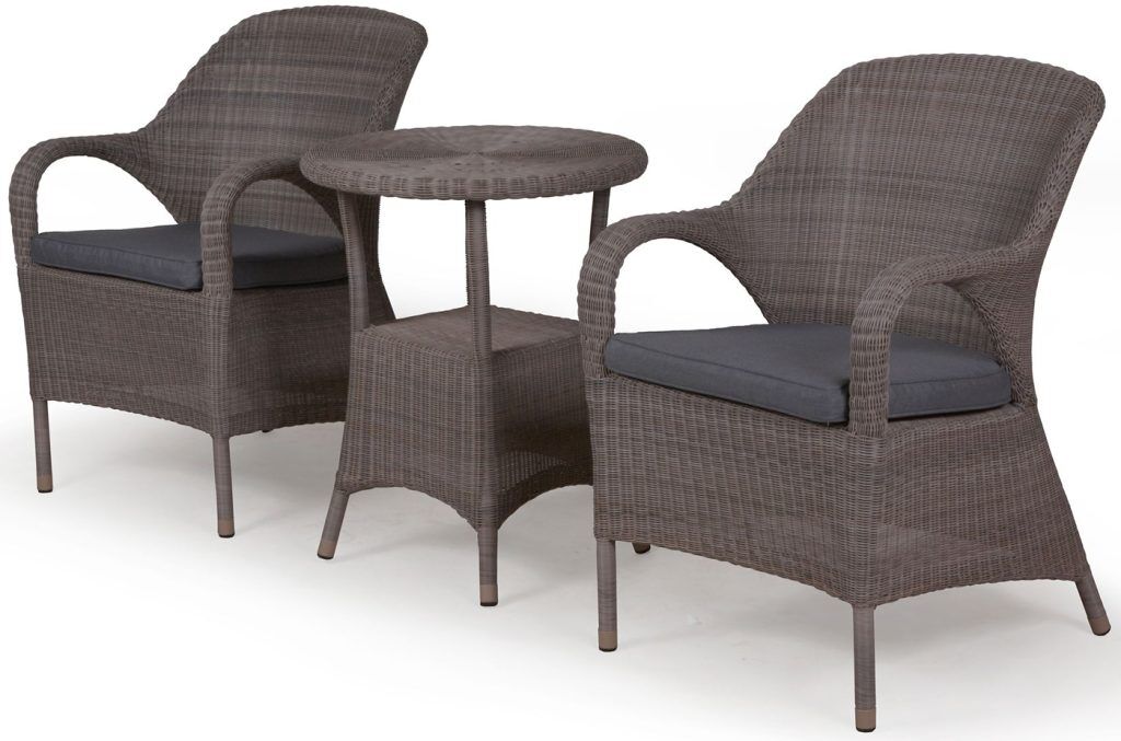 4 Seasons Outdoor Sussex Armchair Bistro Set in Polyloom Pebble Weave | Shackletons