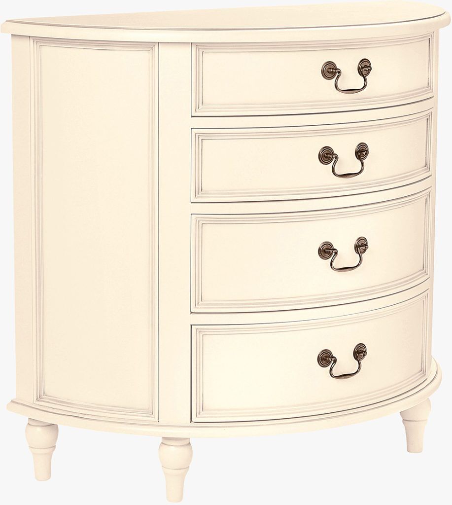 Laura Ashley Clifton 4 Drawer Half Moon Chest in Ivory | Shackletons