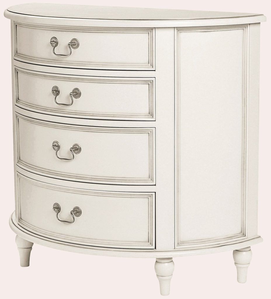 Laura Ashley Clifton 4 Drawer Half Moon Chest in Dove Grey | Shackletons