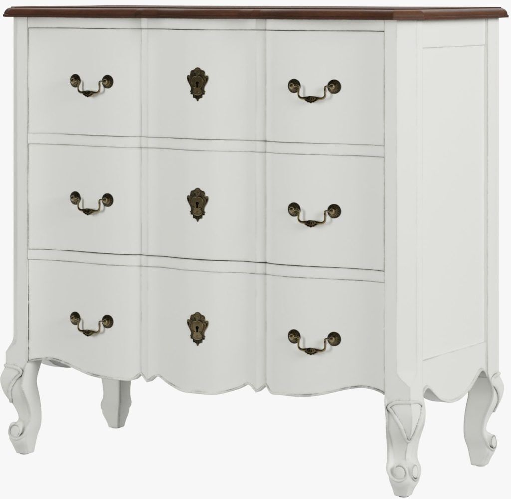 Laura Ashley Montpellier 3 Drawer Chest in Ivory | Shackletons