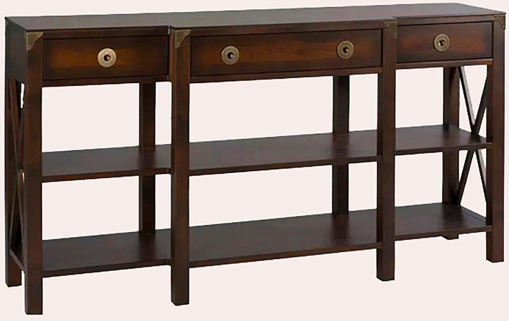 Laura Ashley Balmoral 3 Drawer Triple Console Table in Chestnut | Shackletons