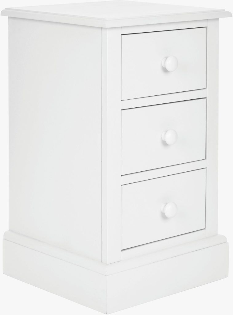 Laura Ashley Ashwell 3 Drawer Bedside Chest in Cotton White | Shackletons