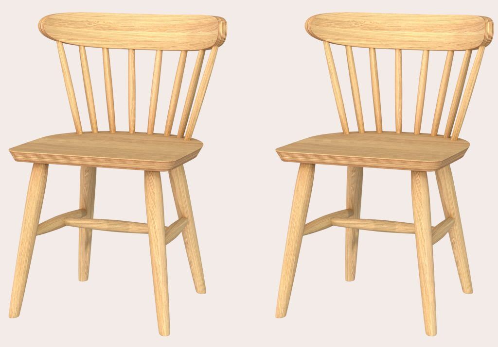 Laura Ashley Brecon Pair of Dining Chairs in Oak | Shackletons