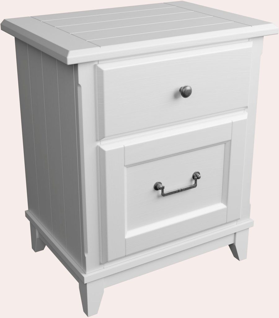 Laura Ashley Devon 2 Drawer Bedside Chest in White | Shackletons