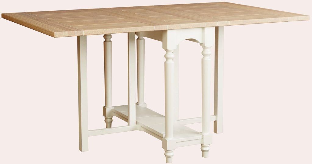 Laura Ashley Dorset Drop Leaf Dining Table in White | Shackletons