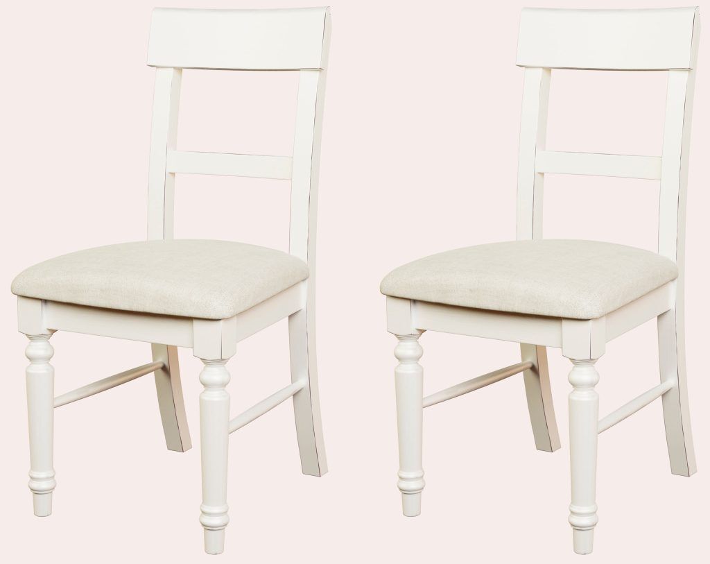 Laura Ashley Dorset Pair of Upholstered Dining Chairs in White | Shackletons