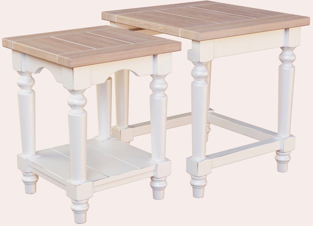 Laura Ashley Dorset Nest of 2 Tables in White | Shackletons