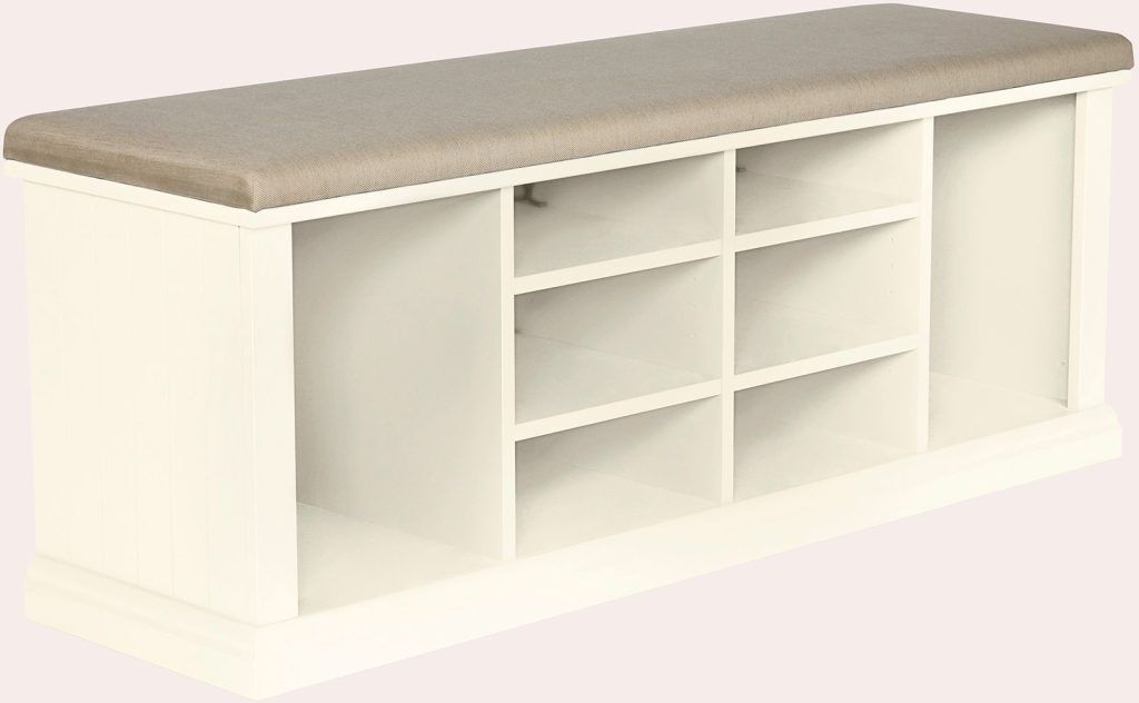 Laura Ashley Dorset Shoe Storage Bench in White | Shackletons