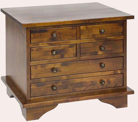 Laura Ashley Garrat Chestnut 6 Drawer Lamp Table | Shackletons