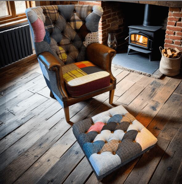 Kensington Wingback Armchair in Patchwork | Shackletons