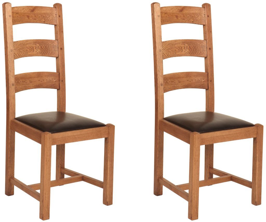 Pair of Carlton Furniture Rustic Manor Ladder Back Chairs | Shackletons