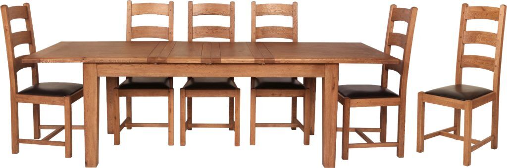 Carlton Furniture Rustic Manor 1800 Extending Dining Table and 6 Chairs | Shackletons