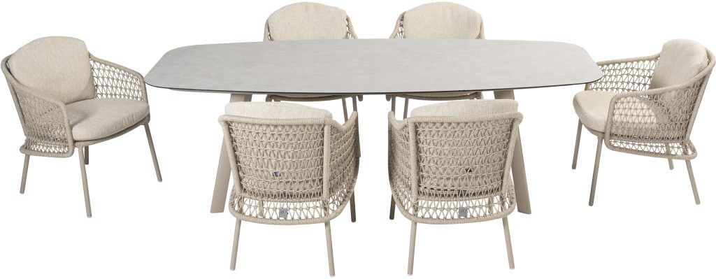 4 Seasons Outdoor Puccini 6 Seat Ceramic Dining Set | Shackletons