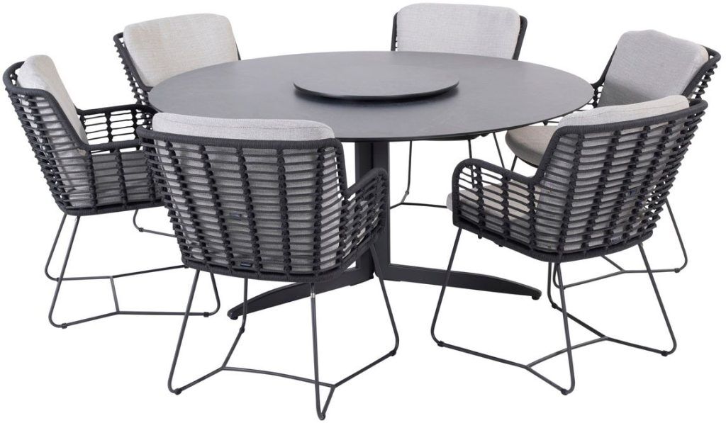 4 Seasons Outdoor Fabrice 6 Seat Round Dining Set | Shackletons