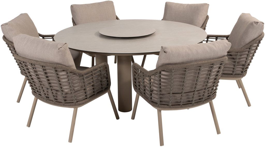 4 Seasons Outdoor Puglia 6 Seat Low Round Dining Set | Shackletons