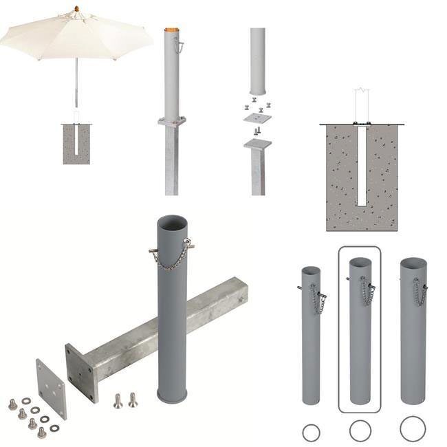 Barlow Tyrie Parasol In ground Base 48   Medium High Dining for Ø48mm diameter pole | Shackletons