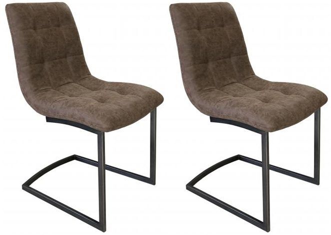 Pair of Carlton Furniture - Hampton Chairs - PU Tan
