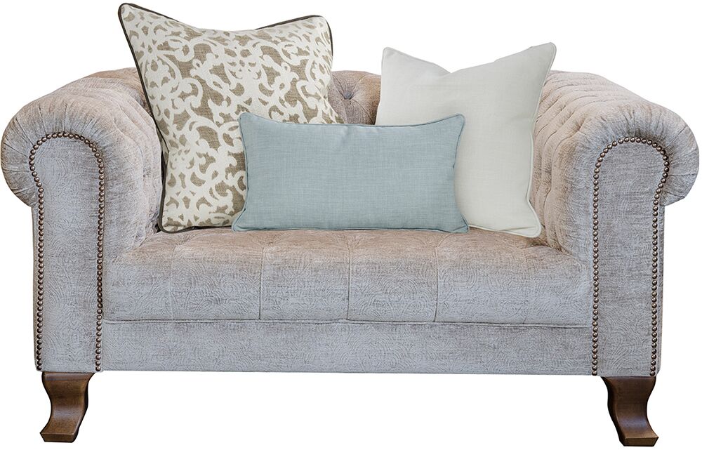 Alexander  James Vivienne Snuggler Deep Depth Chair Including Scatters in Dickens Mushroom | Shackletons