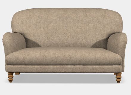Tetrad Braemar Petit Sofa in Heather Harris Tweed with Brompton Tan Piping