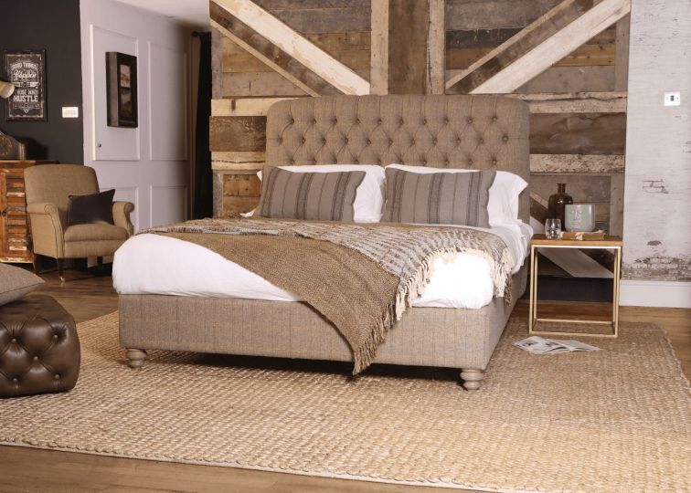 Tetrad Berneray Kingsize Bed Frame in Bracken Herringbone