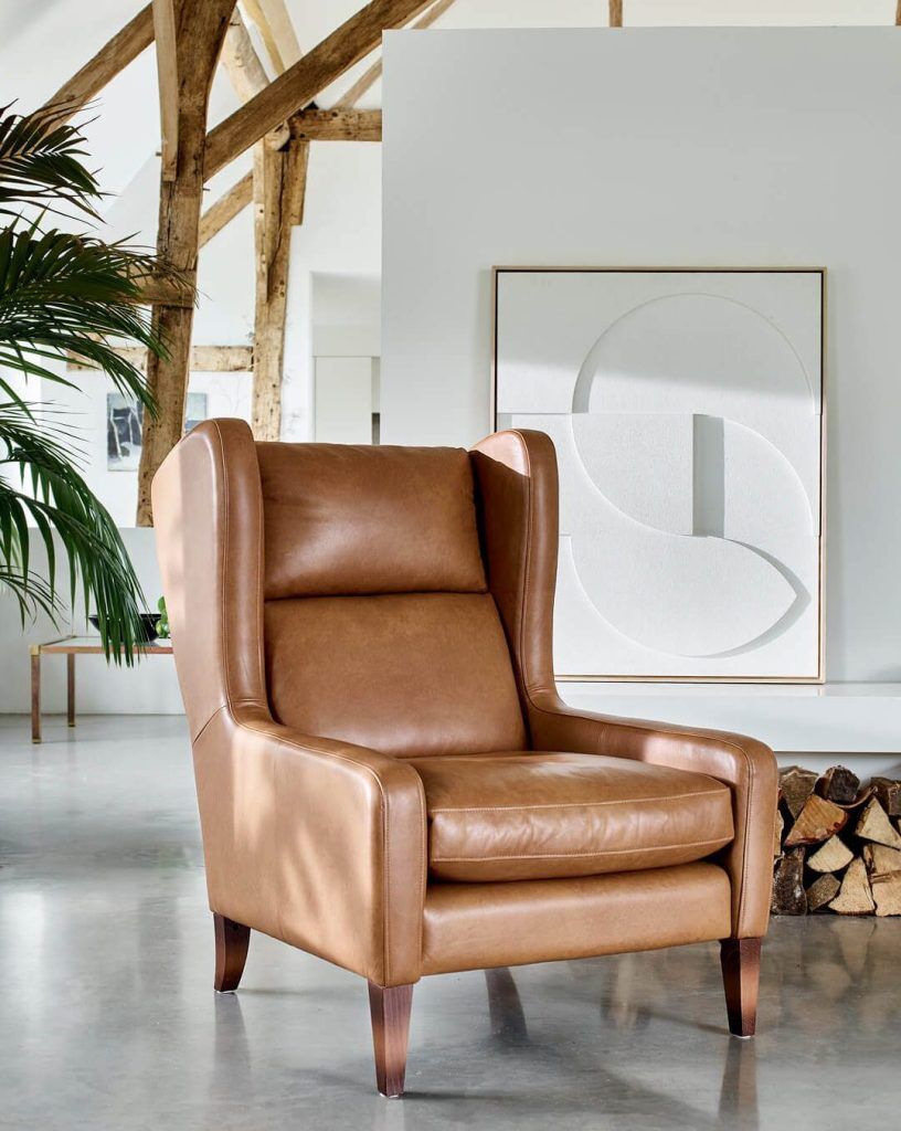 Alexander  James Portrait Chair in Tote Camel Leather | Shackletons
