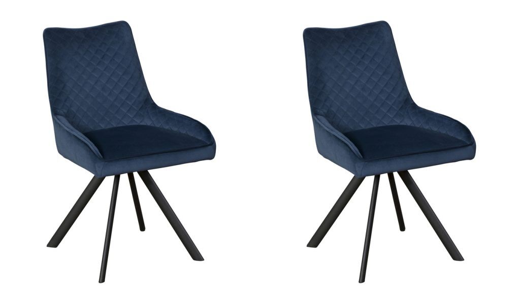 Baker Furniture Brooke Chairs in Blue Velvet | Shackletons