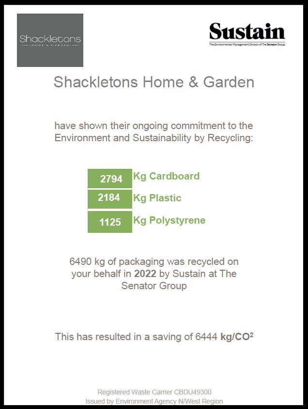 Shackletons 2022 Recycling Certificate | Shackletons Shackletons 2022 Recycling Certificate | Shackletons