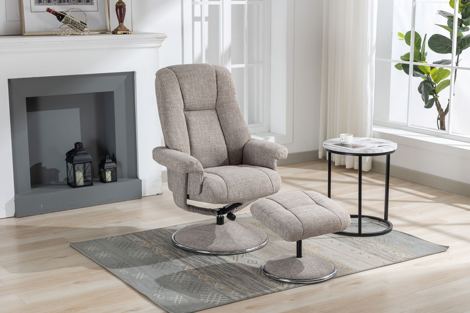 Global Furniture Alliance Denver Chair in Chacha Oat Fabric