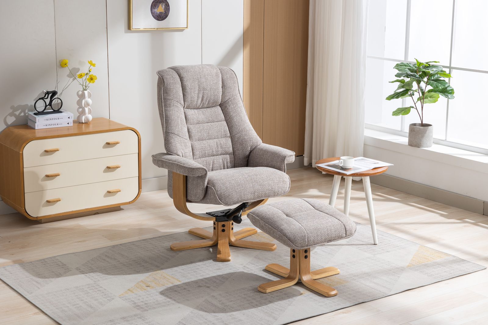 Global Furniture Alliance Sardinia Chair in Cha Cha Oat Fabric