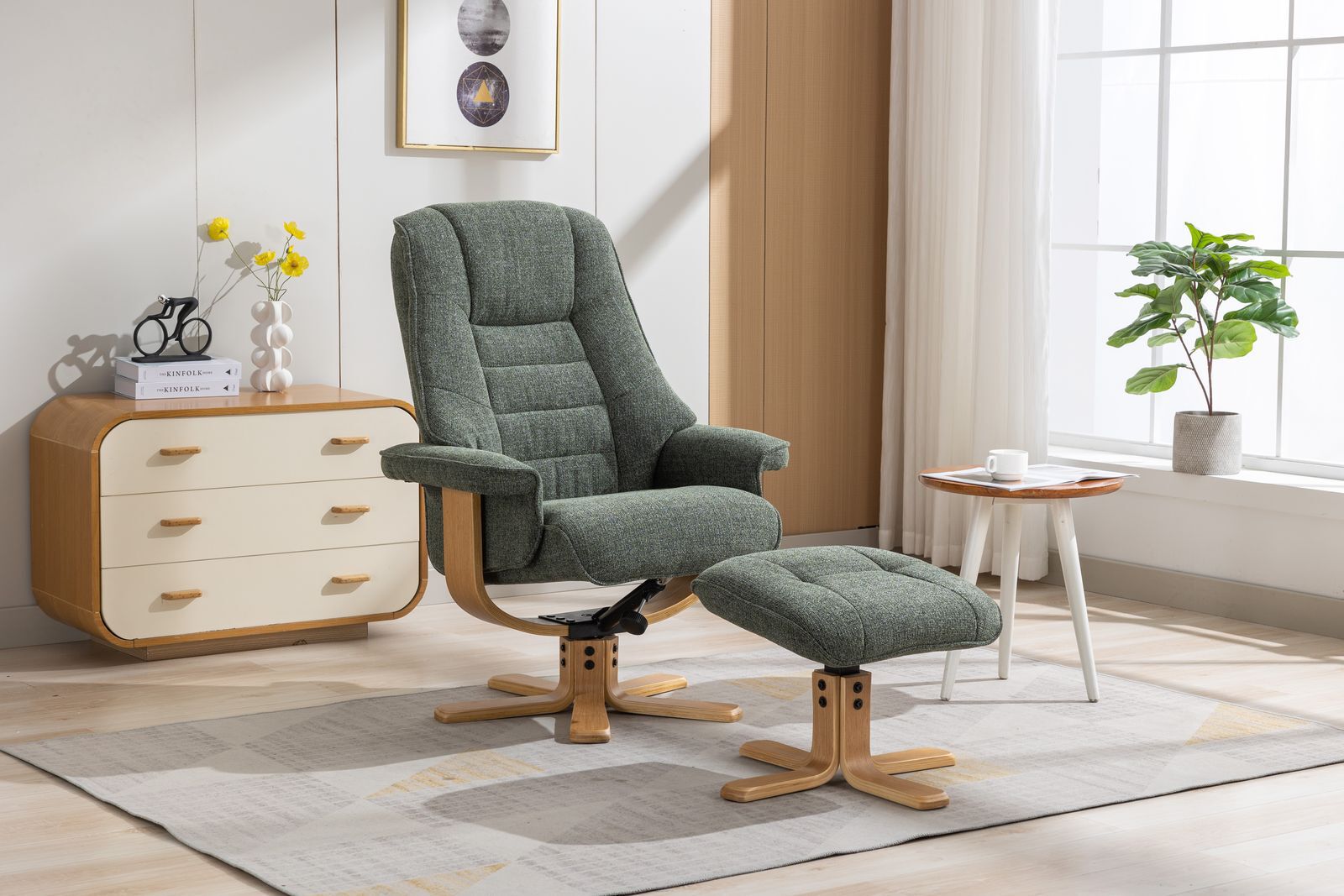 Global Furniture Alliance Sardinia Chair in Cha Cha Fern Fabric