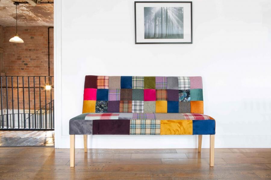 Carlton Furniture   Colin 3 Seat   Patchwork Natural Oiled Legs | Shackletons