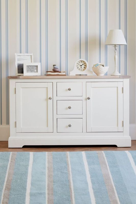 Laura Ashley Dorset 2 Door 3 Drawer Sideboard in White
