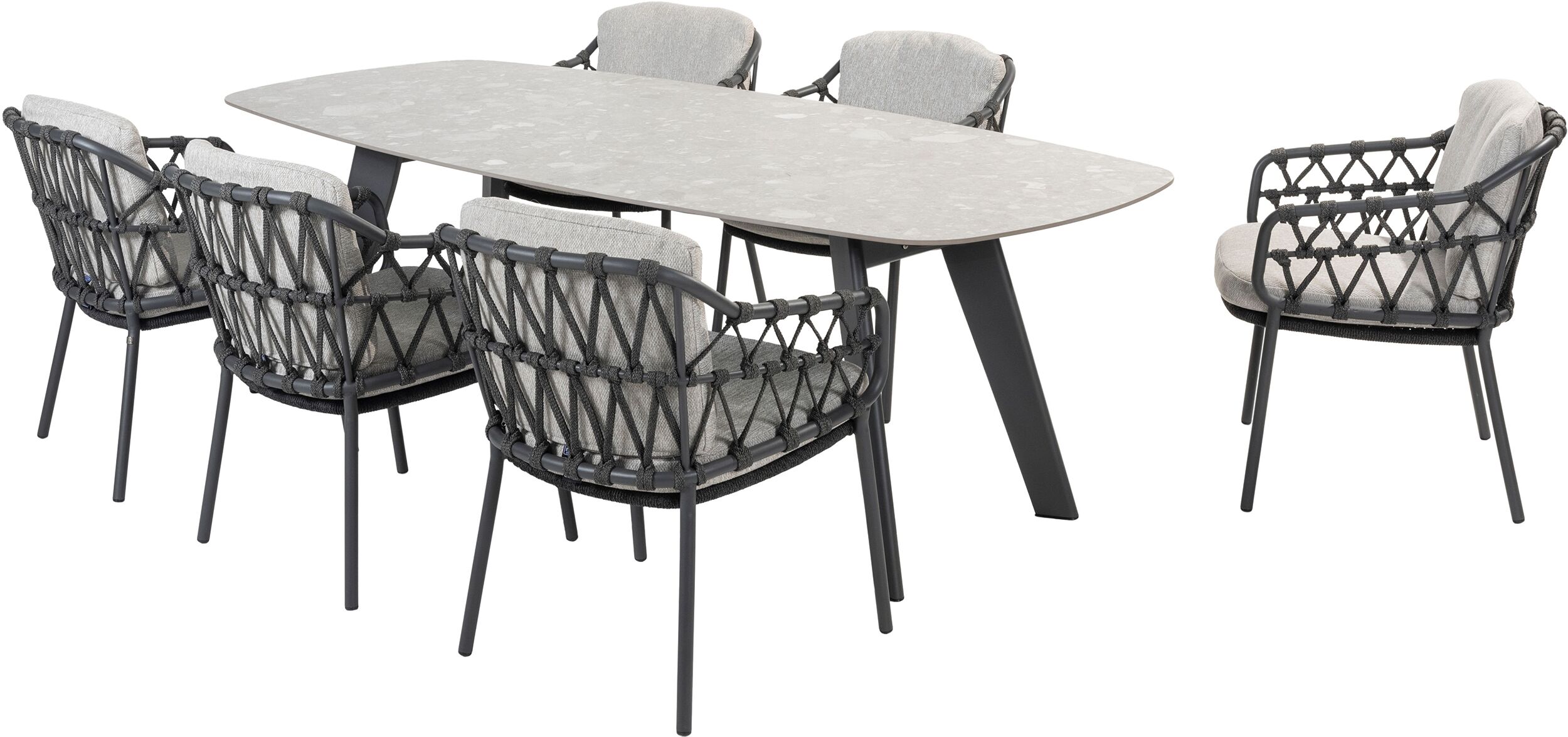 4 Seasons Outdoor Calpi 6 Seat Ceramic Dining Set